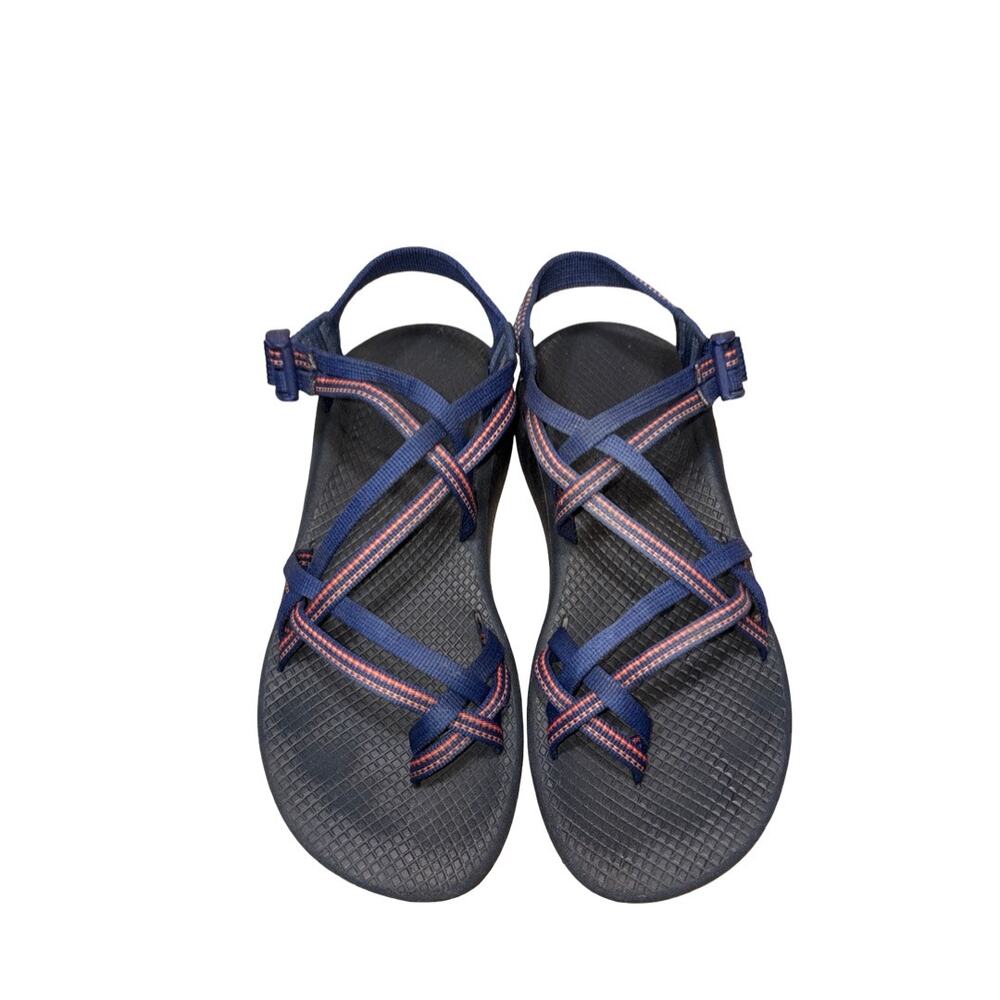 CHACO Z/Cloud X2 Blue Pink Striped Nylon Rubber Sandals   Size: US 10 Women's